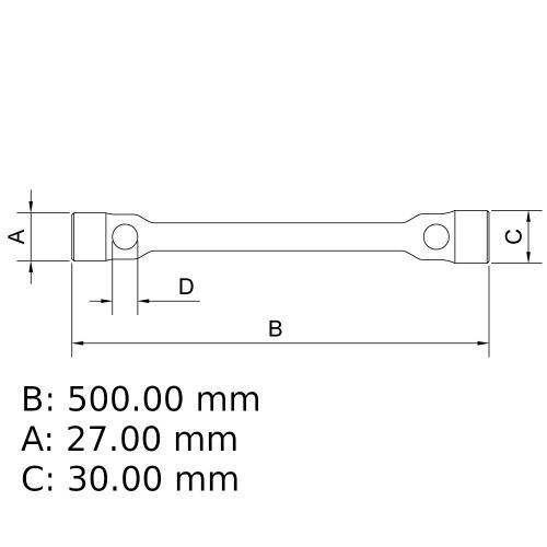 Chave de roda maciça 27 x 30 mm aço cromo vanádio Chave de roda maciça 27 x 30 mm aço cromo vanádio