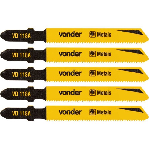 Lâmina serra tico tico 75 mm 21 dentes para metal 5 peças Lâmina serra tico tico 75 mm 21 dentes para metal 5 peças