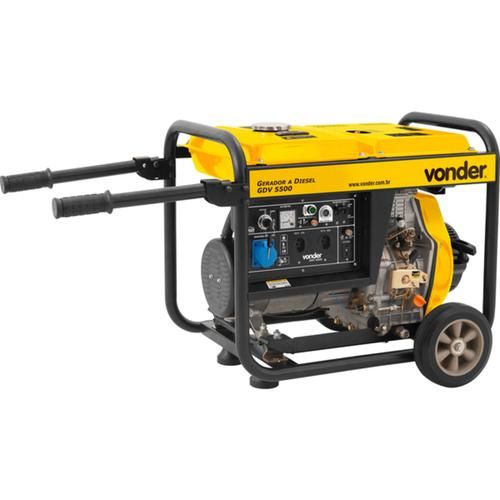 Gerador de energia 5,5 kva a diesel potência de 10 hp monofásico 4 tempos - GDV5500 110V/220V Gerador de energia 5,5 kva a diesel potência de 10 hp monofásico 4 tempos - GDV5500 110V/220V
