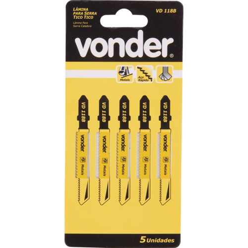 Lâmina serra tico tico 75 mm 21 dentes para metal 5 peças Lâmina serra tico tico 75 mm 21 dentes para metal 5 peças