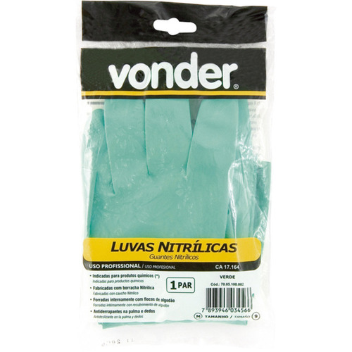 Luva nitrílica com forro P, Luva nitrílica com forro P,