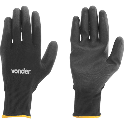 Luva de poliéster com poliuretano preta tamanho 9 - PPV 1009 Luva de poliéster com poliuretano preta tamanho 9 - PPV 1009