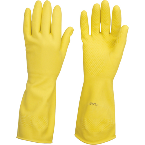 Luva de látex antiderrapante com forro amarela M Luva de látex antiderrapante com forro amarela M