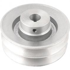 Polia de alumínio 2 canais perfil B 120 mm com furo de 3/4 Polia de alumínio 2 canais perfil B 120 mm com furo de 3/4