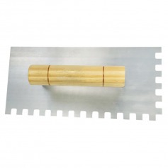 Desempenadeira em aço dentada com cabo de madeira 12 x 25,5 cm Desempenadeira em aço dentada com cabo de madeira 12 x 25,5 cm