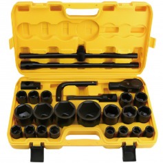 Jogo de soquete sextavado 21 a 55 mm encaixe 3/4 Jogo de soquete sextavado 21 a 55 mm encaixe 3/4