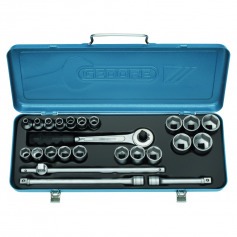 Jogo de soquete sextavado 10 a 32 mm encaixe 1/2 Jogo de soquete sextavado 10 a 32 mm encaixe 1/2